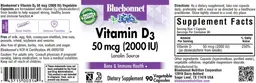 Label for Vitamin D3 50 mcg (2000 IU)