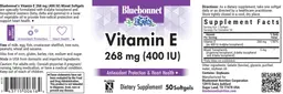 Label for Vitamin E 268 mg (400 IU)