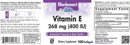 Label for Vitamin E 268 mg (400 IU)