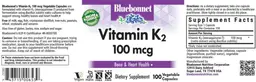 Label for Vitamin K2 100 mcg