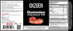 Label for Delta-8 THC 600 mg Gummies Strawberry