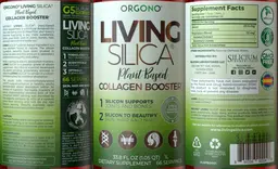 Label for Living Silica Plant Based Collagen Booster