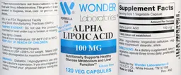 Label for Alpha Lipoic Acid 100 mg