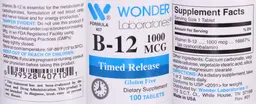 Label for B-12 1000 mcg