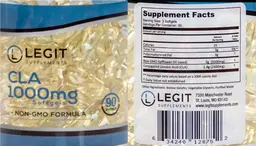 Label for CLA 1000 mg