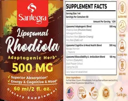 Label for Liposomal Rhodiola 500 mg