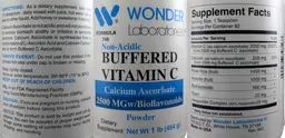 Label for Non-Acidic Buffered Vitamin C Powder