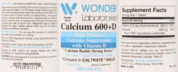 Label for Calcium 600 + D