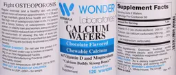 Label for Calcium Wafers Chocolate Flavored