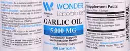 Label for Garlic Oil 5,000 mg