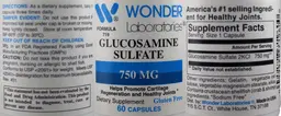 Label for Glucosamine Sulfate 750 mg
