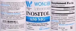 Label for Inositol 650 mg