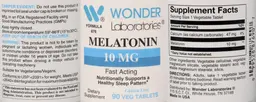 Label for Melatonin 10 mg