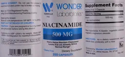 Label for Niacinamide 500 mg