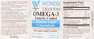 Label for Omega-3 Enteric Coated