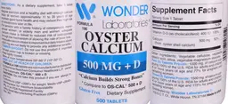 Label for Oyster Calcium 500 mg + D