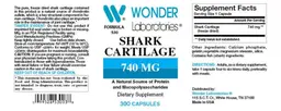Label for Shark Cartilage 740 mg
