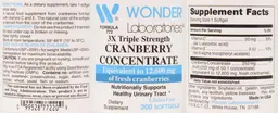 Label for 3X Triple Strength Cranberry Concentrate