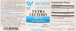 Label for Ultra Lecithin 1200 mg