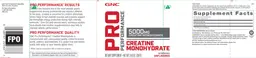 Label for Creatine Monohydrate 5000 mg Unflavored