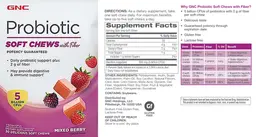 Label for Soft Chews with Fiber Mixed Berry