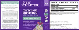 Label for Concentrated Superfood Ashwagandha