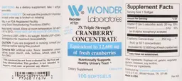 Label for 3X Triple Strength Cranberry Concentrate