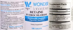 Label for Betaine Hydrochloride