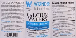 Label for Calcium Wafers Chocolate Flavored