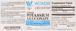 Label for Chelated Potassium Gluconate
