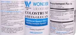 Label for Colostrum w/ Beta Glucan