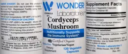 Label for Cordyceps Mushroom