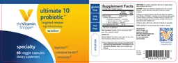 Label for Ultimate 10 Probiotic 50 Billion