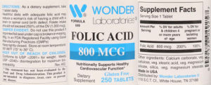 Folic Acid 800 mcg