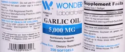 Label for Garlic Oil 5,000 mg