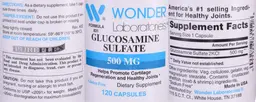 Label for Glucosamine Sulfate 500 mg