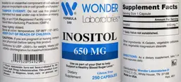 Label for Inositol 650 mg