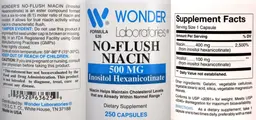 Label for No-Flush Niacin 500 mg