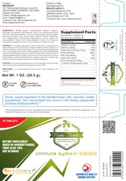 Label for Immune System Tablets