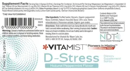Label for D-Stress Natural Peppermint Flavor