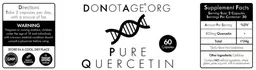 Label for Pure Quercetin