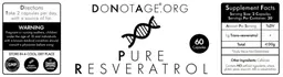 Label for Pure Resveratrol