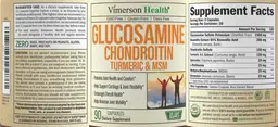 Label for Glucosamine Chondroitin Turmeric & MSM
