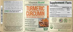 Label for Turmeric Curcumin