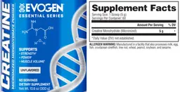Label for Creatine Unflavored