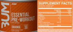 Label for Essential Pre-Workout Orange