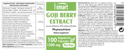 Label for Goji Berry Extract 1500 mg