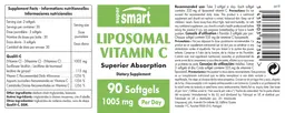 Label for Liposomal Vitamin C 1005 mg