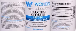 Label for Calcium Citrate 950 mg