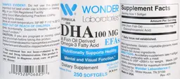 Label for DHA 100 mg